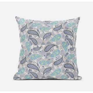 18âundefined Gray Green Boho Paisley Suede Throw Pillow - Bed Bath ...