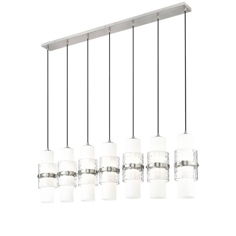 Cayden 7 Light Linear Chandelier in Brushed Nickel - Brushed Nickel