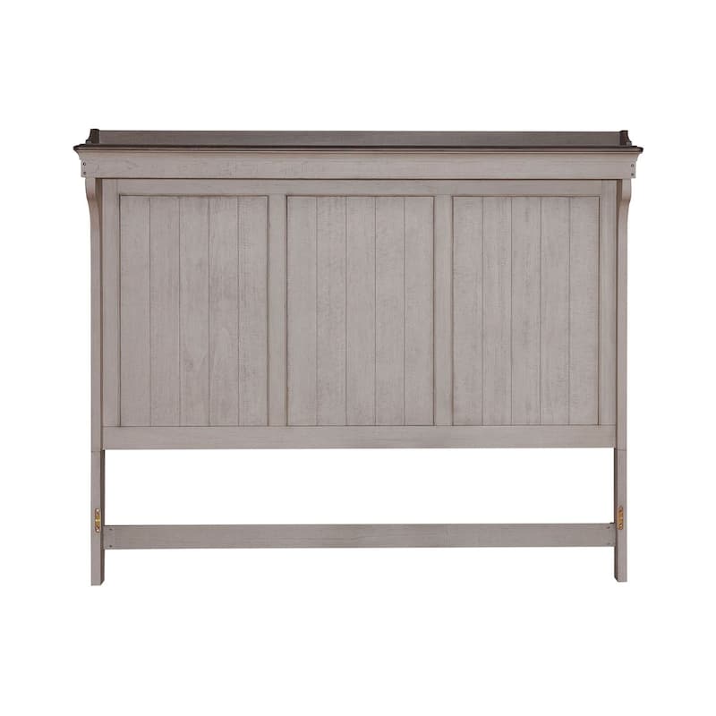 Ivy Hollow Weathered Linen King Mantle Headboard