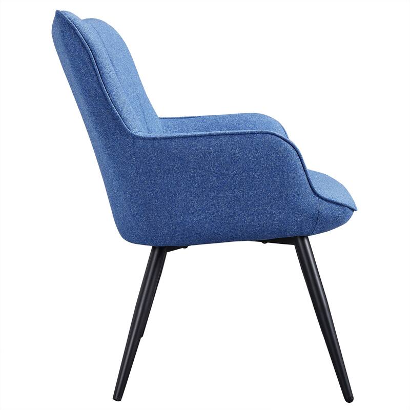 Yaheetech Modern Fabric Accent Chair Pleated Curved Back Armchair