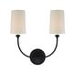 preview thumbnail 1 of 3, Libby Langdon for Crystorama Sylvan 2-light Dark Bronze Wall Sconce - 15.87'' W x 16'' H x 7'' D 15.87'' W x 16'' H x 7'' D