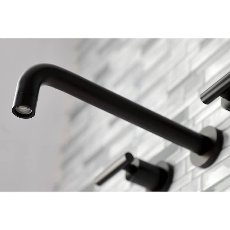 Manhattan 3-Hole Wall Mount Roman Tub Faucet in Brushed Brass