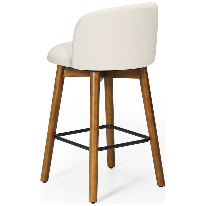 Stansberry 26 Inch Chenille Upholstered Swivel Counter Stool