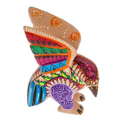 Novica Handmade Fiery Eagle Wood Alebrije Figurine