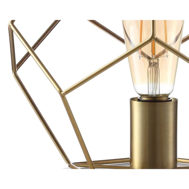 James 10" Metal/Marble LED Table Lamp, Brass by JONATHAN Y