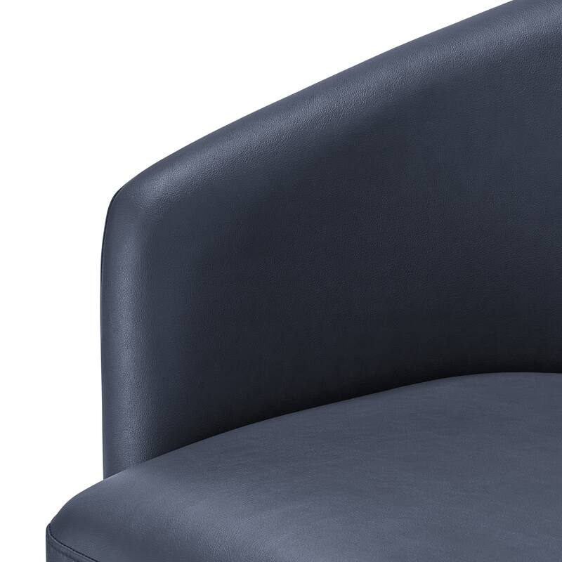 Leather Swivel Barrel Chair 30 Inch Compact 360 Degree