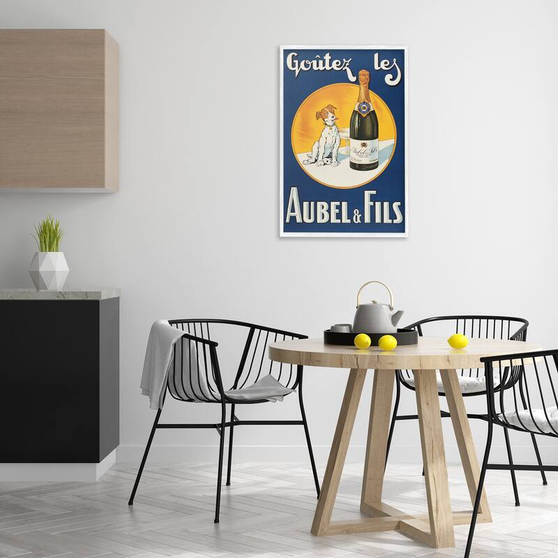 Stupell Dog & Wine Advertisement Framed Giclee Art Design By Marcus Jules