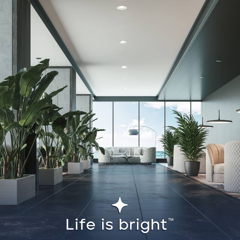 LUXRITE 8 Inch Commercial LED Recessed Light J-Box 5CCT 50/65/80W Dimmable 5000/6500/8000LM 120-277V Wet Rated IC Rated