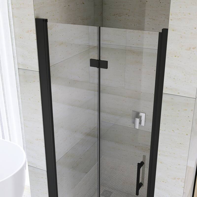 Bifold Framed Shower Door in Matte Black Finish