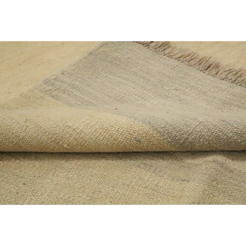 Hand Woven Oriental 100% Wool Carpet Southwestern Tribal Yellow & Gold Kilim Area Rug - 7' 10'' X 4' 10''