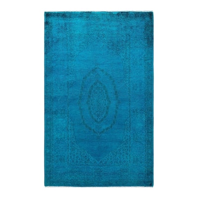 Contemporary Overdyed Wool Hand Knotted Area Rug - 3' 2" x 5' 1"