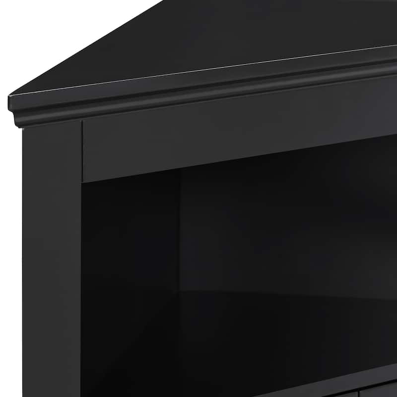 Roomfitters Corner Storage Cabinet with Doors and Open Shelf, Free Standing Sideboard Cabinet for Bathroom, Kitchen, or Entryway