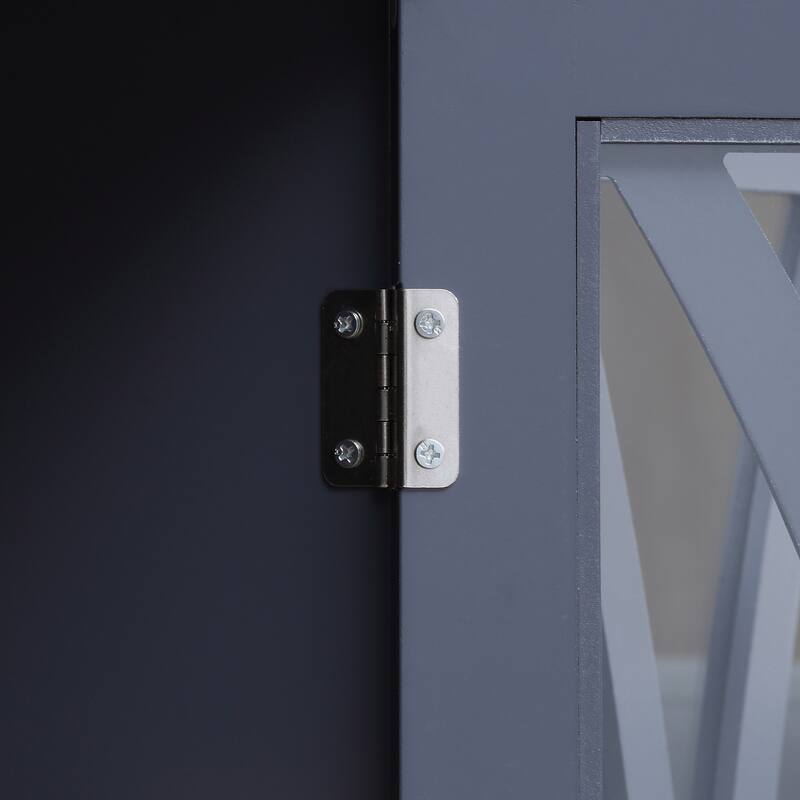 HOMCOM Modern Kitchen Sideboard, Buffet Cabinet with 2 Storage Cupboard, Glass Doors