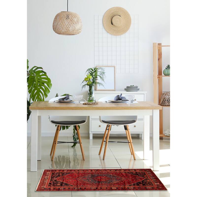 ECARPETGALLERY Hand-knotted Andelz Red Wool Rug - 4'8 x 8'6