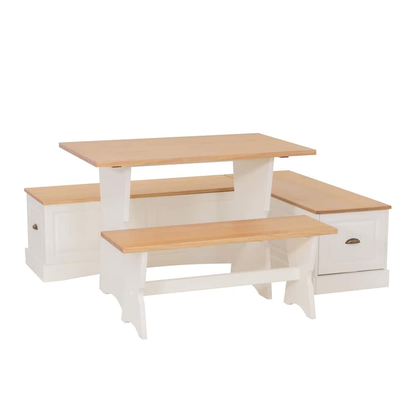 Ame Walnut Backless Nook Table Set