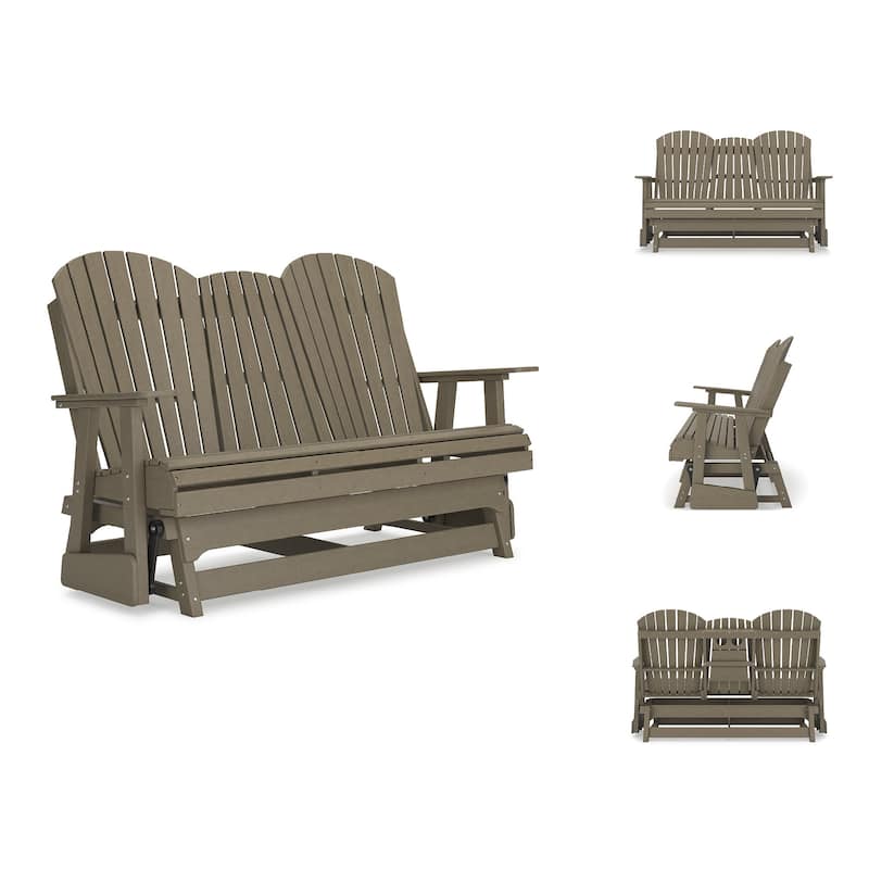 Signature Design by Ashley Hyland wave Outdoor Glider Loveseat - 67" W x 31.5" D x 41.75" H