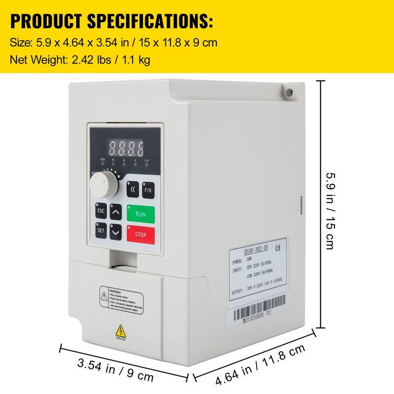 UIMOSO Variable Frequency Drive, AC 220V Input 3KW Variable Frequency CNC Drive Inverter Converter, VFD 4HP 1 or 3 Phase Input