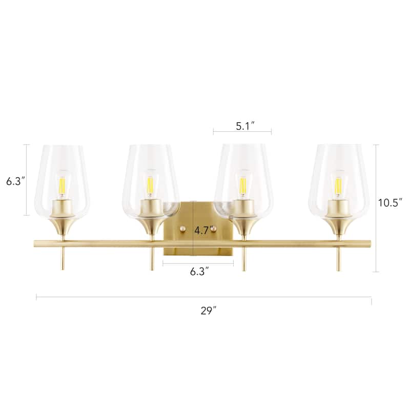 CO-Z Wall Sconce Vanity Light with Glass Shade, Antique Brass