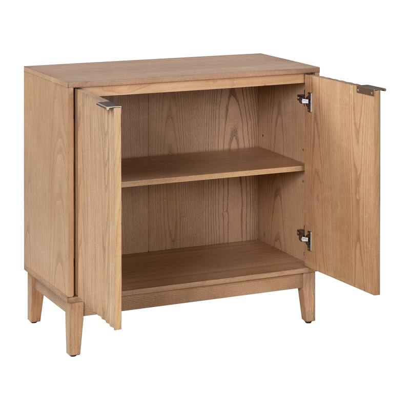 2 Doors Sideboard Buffet Cabinet, Fluted Storage Cabinet, Wood Accent Table with Adjustable Shelves, Console Table
