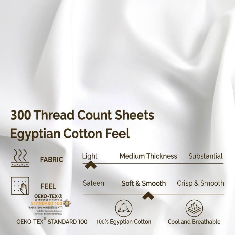Egyptian Cotton 300 Thread Count Solid Bed Sheet Set by Superior