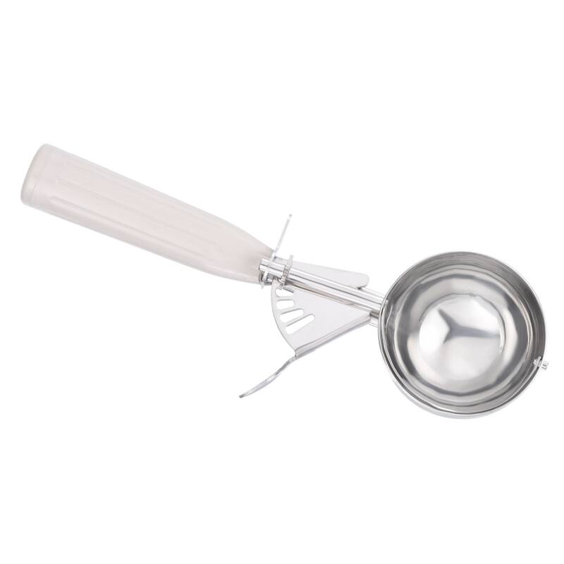3.2 Ounce Ice Cream Scoop with Trigger, Portion Cookie Scoop, Beige