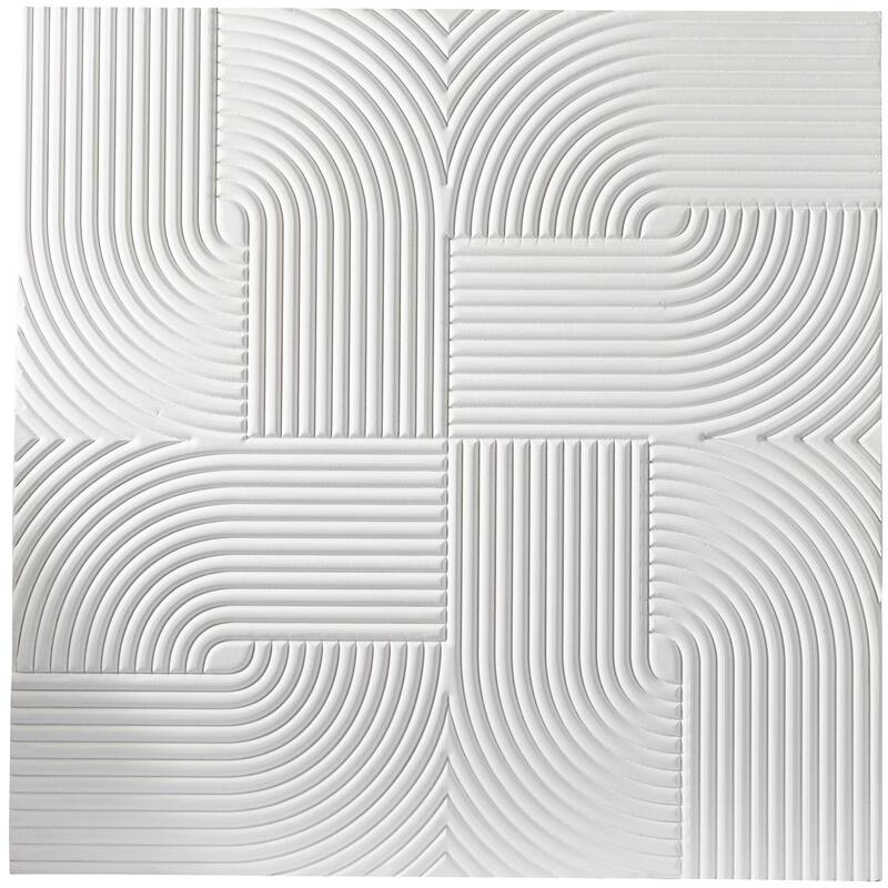 Wooden Geometric Handmade Carved Home Wall Decor - White - CosmoLiving by Cosmopolitan - White