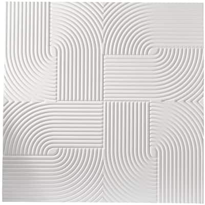 Wooden Geometric Handmade Carved Home Wall Decor - White - CosmoLiving by Cosmopolitan