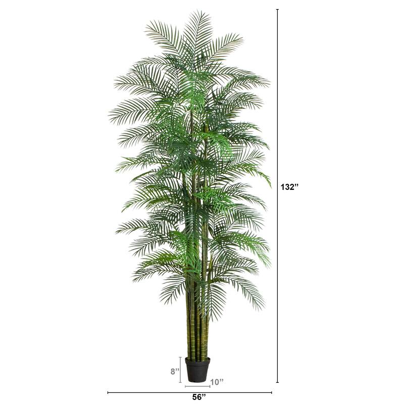 12-ft UV Resistant Artificial Areca Palm Tree (Indoor/Outdoor) - Green