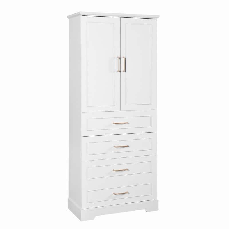 Modern 72.2"H Freestanding Bathroom Cabinet with Adjustable Shelves and Soft-Close Doors for Organized Storage