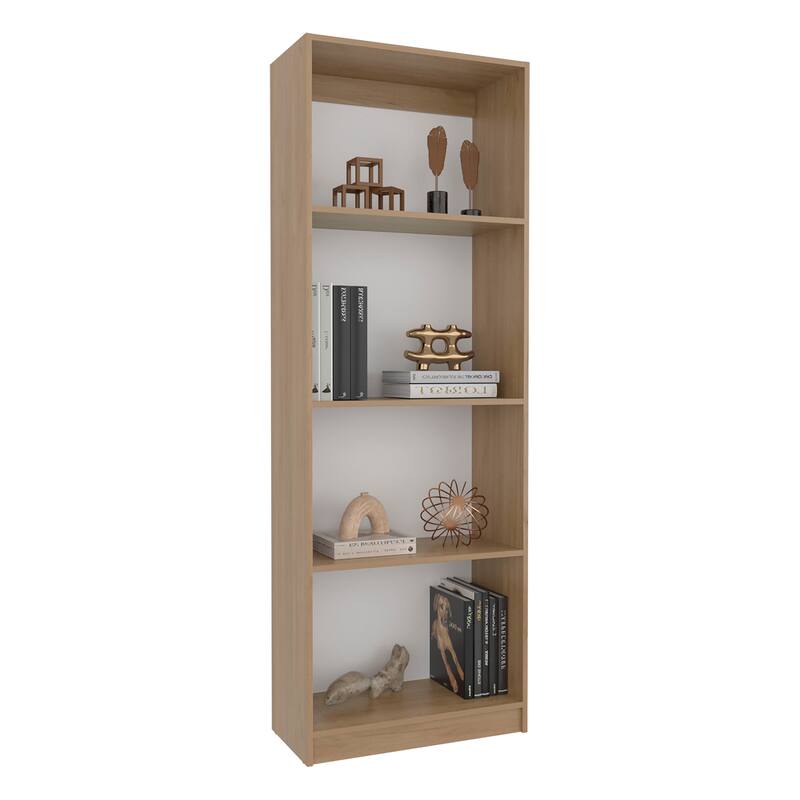 4 Shelves, Modern Display Unit For Books And Decor For Living Rooms,Office Or Bedroom,Natural Oak