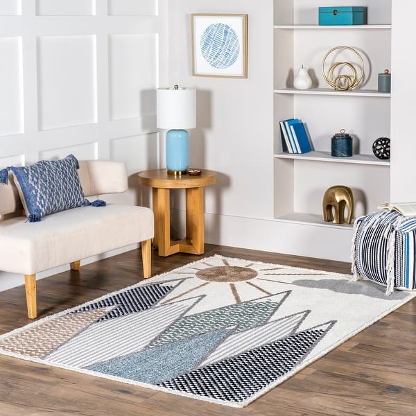 slide 2 of 9, Nuloom Elsha Rocky Mountains Kids Fringe Area Rug 3' x 5' - Beige