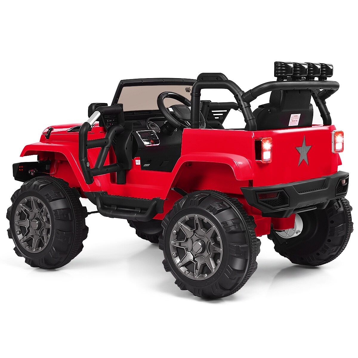 costway 12v kids electric bluetooth ride on car with remote control