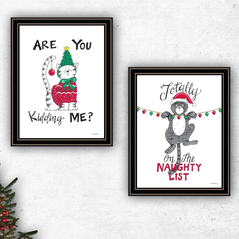 2-Piece Framed Wall Art Set - Humorous "Are You Kidding ME?", Black Frame