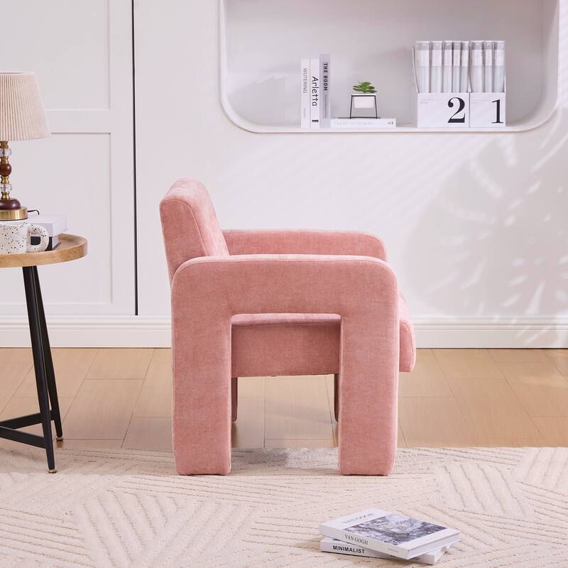 Modern Minimalist Casual Single Armchair Living Room, Bedroom, Office Area Upholstered Chair Comfortable Padded Armchair