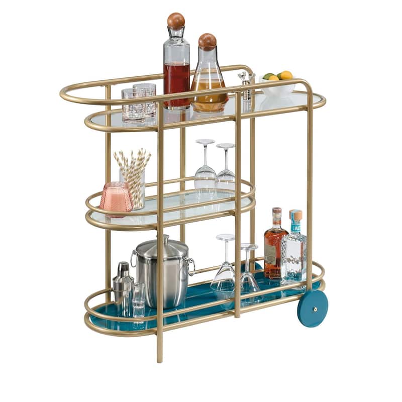 Coral Cape Bar Cart Metal/glass - Satin Gold