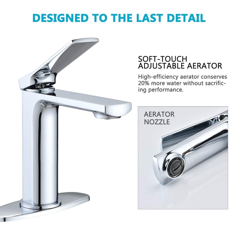 BATHLET Vessel Sink Faucet with Deck Plate, Bathroom Faucet