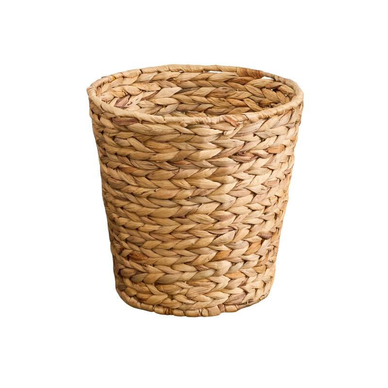 Maria Water Hyacinth Woven Round Brown Storage Basket - 11" x 11" x 11"