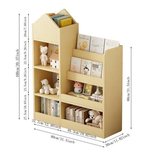 Versatile Kids' Bookcase and Toy Storage with Baskets,Multi Shelf,Wood