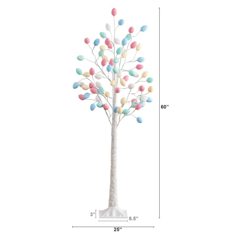 5-ft Pre-Lit Artificial Easter Twig Tree with 72 Egg Shaped LED