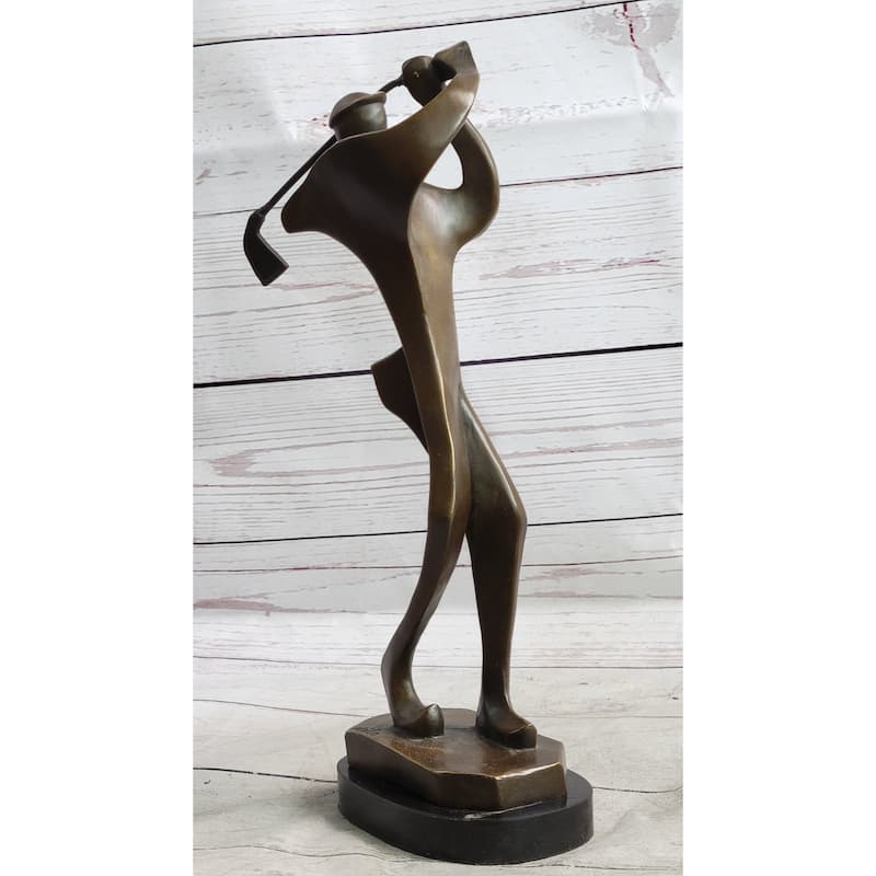 Signed Original Milo Abstract Golf Golfer Golfing Modern Sculpture Statue Art