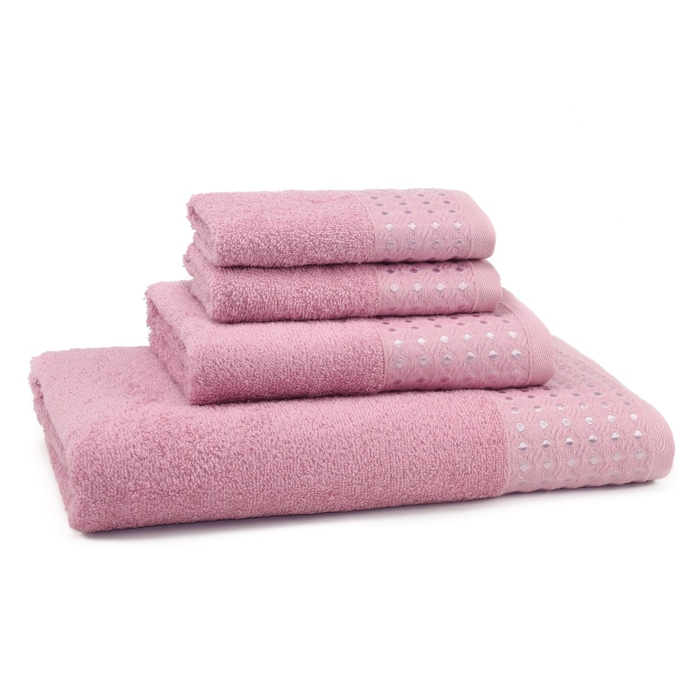 East'N Blue Petek Turkish Cotton Bath Towel Set (Set of 4) - (1 Bath Towel, 1 Hand Towel, 2 Washcloth)