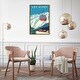 preview thumbnail 22 of 27, Oliver Gal 'Les Alpes Travel Poster' Blue Wall Art Canvas Print 20 x 30 - Gold