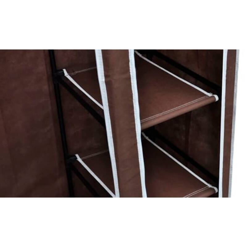 vidaXL Fabric Wardrobe Brown - 43" x 18" x 69"