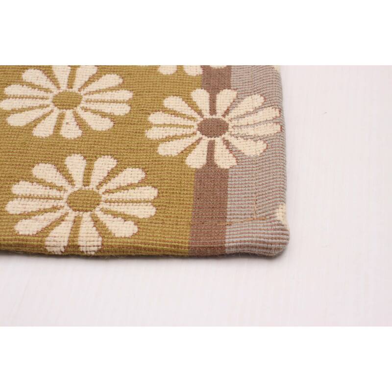 ECARPETGALLERY Machine Woven Lotus Mod Cotton Rug - 4'4 x 6'8