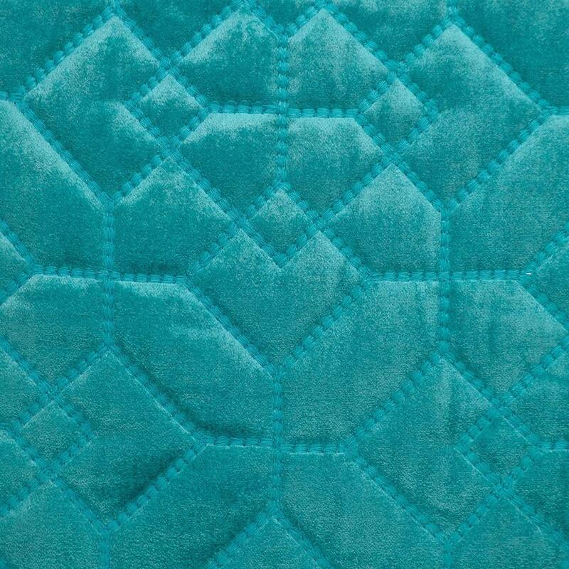 Navy Quilted Velvet Geo Decorative Throw Pillow