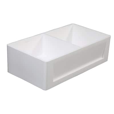 Kingston Brass Arcticstone 33" Farmhouse Double Basin Stone Composite