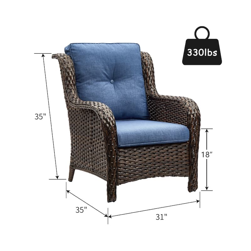 Pocassy Outdoor Patio Chairs with Ottomans Set of 4