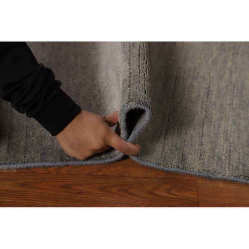 Hand Knotted Oriental 100% Wool Carpet Modern Modern Greys & Charcoal Gabbeh Area Rug - 4' 0'' X 2' 7''