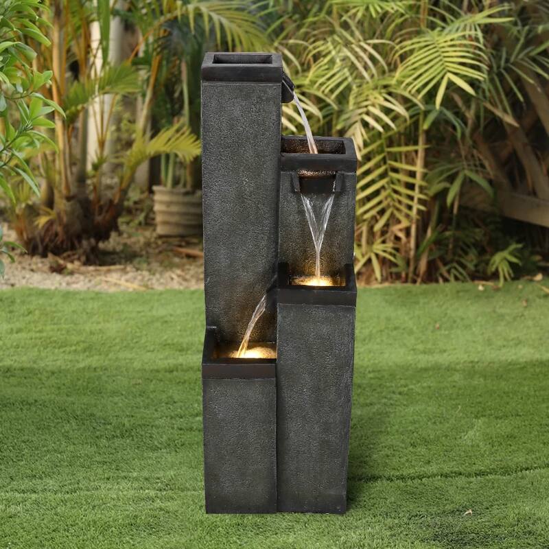 39.3'' H 4-Tier Outdoor Indoor Water Fountains Decor For Garden,Patio