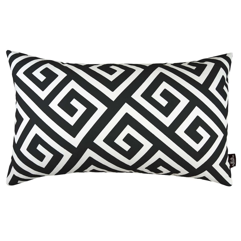 Yellow Greek Key Pattern Lumbar Throw Pillow